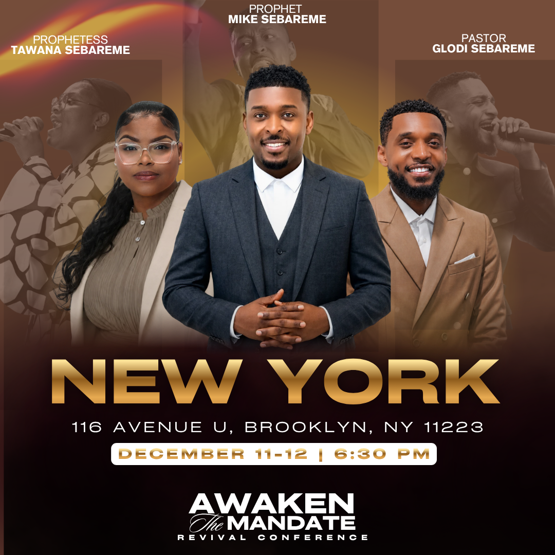 Official Awaken the Mandate Brooklyn conference flyer