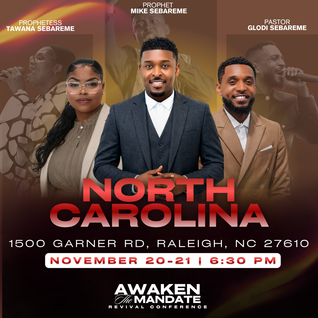 Official Awaken the Mandate Raleigh conference flyer